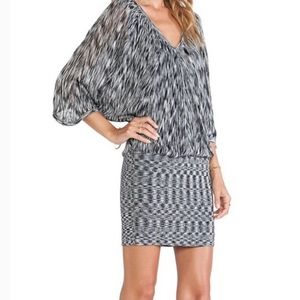 Trina Turk Harley Dress In Space Grey Black Size Medium Mini